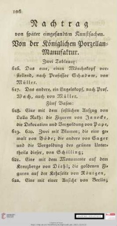 Nachtrag von später eingesandten Kunstsachen