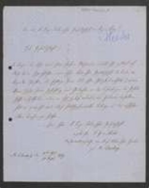 Brief von Ferdinand Gottfried von Herder an Regensburgische Botanische Gesellschaft