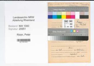 Entnazifizierung Peter Rixen, geb. 04.03.1890 (Verwaltungsdirektor)