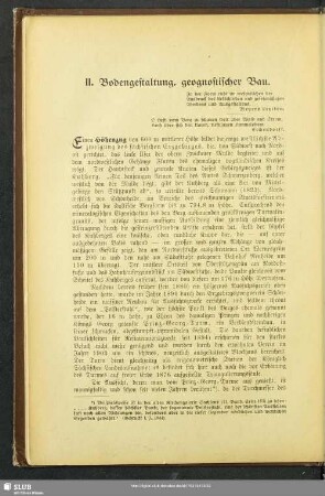 II. Bodengestaltung, geognostischer Bau