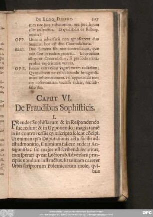 Caput VI. De Fraudibus Sophisitics.