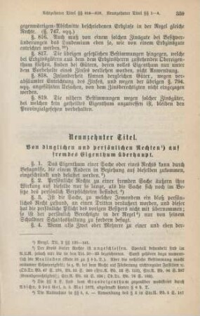 Neunzehnter Titel. Von dinglichen und persönlichen Rechten auf fremdes Eigenthum überhaupt.