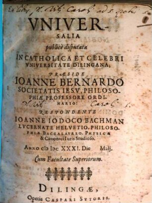 Universalia publice disputata