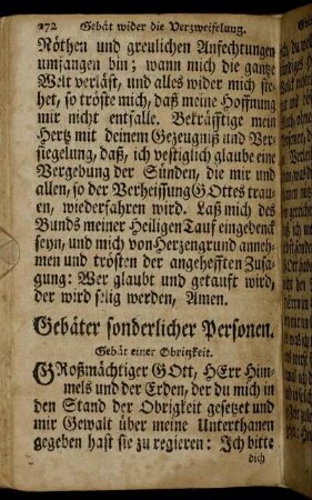 Gebäter sonderlicher Personen.