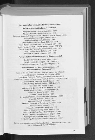 Partnerschaften mit ausländischen Universitäten