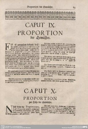 Caput X. Proportion zur Höhe der Gemächer.