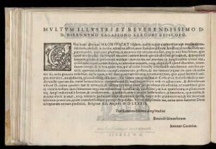 Dedikation an Hieronymo Ragazzano, Bischoff von Bergamo von Giovanni Cavaccio