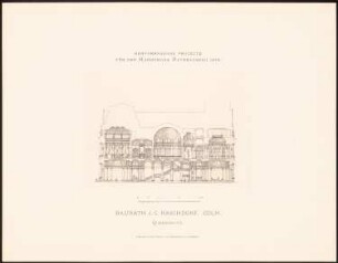 Hervorragende Projekte für den Hamburger Rathausbau 1876: Querschnitt