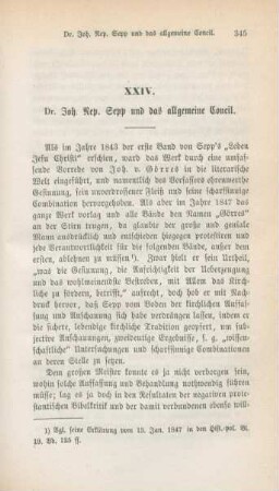 345-364 Dr. Joh. Nep. Sepp und das allgemeine Concil : erster Artikel