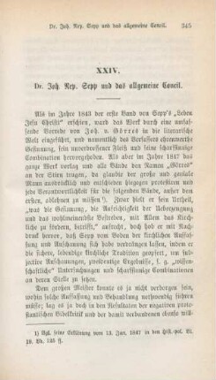345-364 Dr. Joh. Nep. Sepp und das allgemeine Concil : erster Artikel