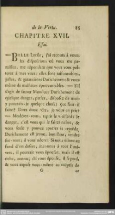 Chapitre XVII. Essai