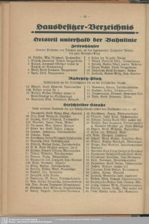 Häuserbuch : Hausbesitzer-Verzeichnis