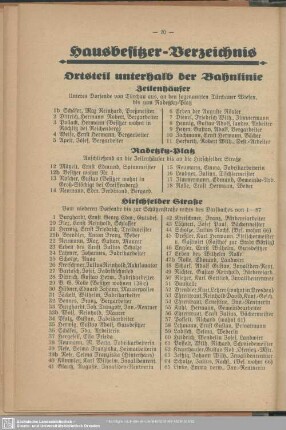 Häuserbuch : Hausbesitzer-Verzeichnis