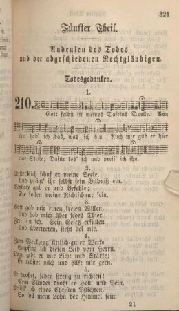 Fünfter Theil. Andenken des Todes und der abgeschiedenen Rechtgläubigen.