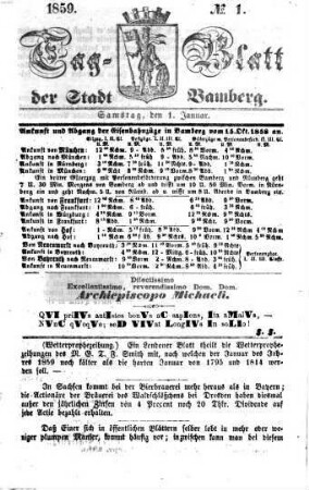 Tag-Blatt der Stadt Bamberg. 1859 = Jg. 26
