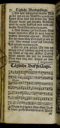 Tägliche Bußgesänge.