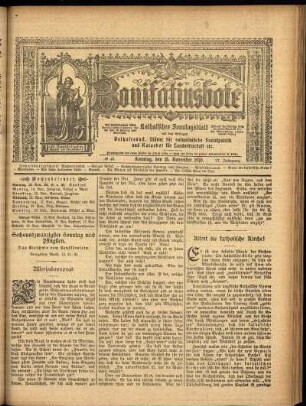 Erste Ausgabe vom Sonntag, den 13. November 1910.