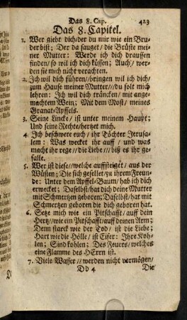 423-482, Das 8. Capitel
