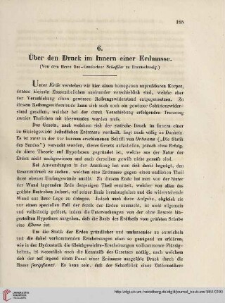30: Über den Druck im Innern einer Erdmasse, [1]