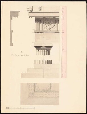 Parthenon, Athen: Details der Gebälke
