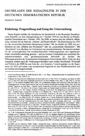 Grundlagen der Sozialpolitik in der Deutschen Demokratischen Republik