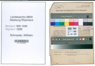 Entnazifizierung Wilhelm Schroeder , geb. 22.11.1910 (Bankbeamter)