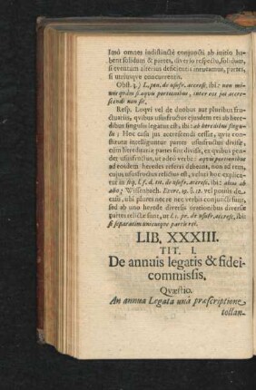 Lib. XXXIII. Tit. I. - V.
