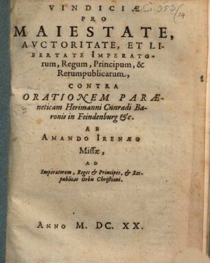 Vindiciae pro maiestate et libertate Imperatorum regum