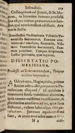 219-239, Dissertatio Pomeridiana