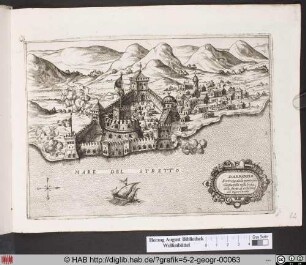Landkarte von Fortezza di Dardanelo/Canakkale und Umgebung.