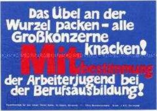 Handzettel der SDAJ mit der Forderung nach mehr Mitbestimmung