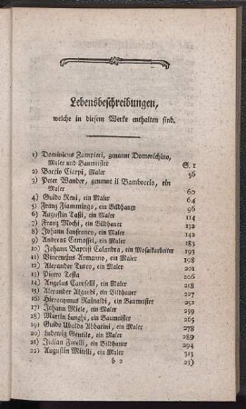 Lebensbeschreibungen, welche in diesem Werke enthalten sind.