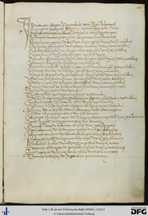 [fol. 61] Rektorat Johannes Sutor 1500/01