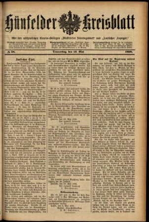 Ausgabe vom Donnerstag, den 19. Mai 1898.