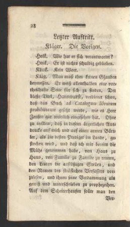 Letzter Auftritt. Kläger. Die Vorigen