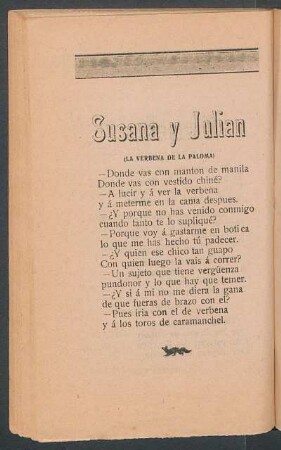 Susana y Julian : (La verbena de la paloma)