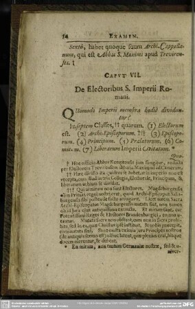 Caput VII. De Electoribus S. Imperii Romani