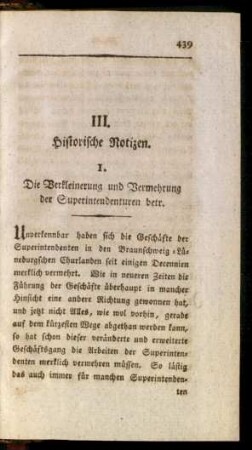 III. Historische Notizen.