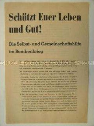 Aufruf von Goebbels an die Berliner Bevölkerung zur Selbst- und Gemeinschaftshilfe bei Luftangriffen