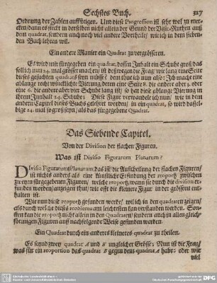 Das Siebende Capitel. Von der Division der flachen Figuren.