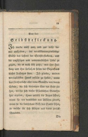 Von der Selbstbefleckung.