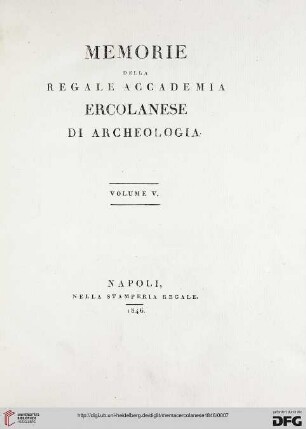 5: Memorie della Regale Accademia Ercolanese di Archeologia