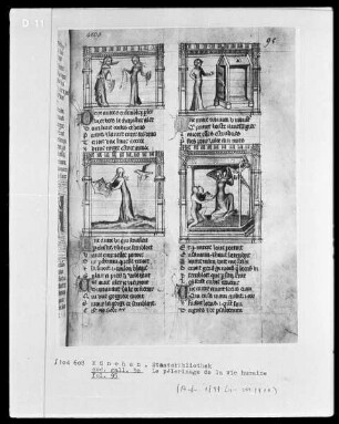 Le pélerinage de la vie humaine — Vier Miniaturen, Folio 95recto
