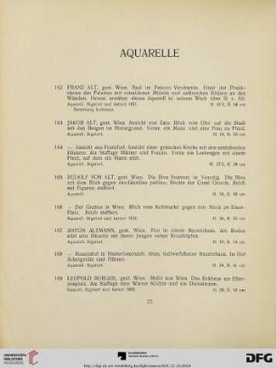 Aquarelle (Nr. 162-205)