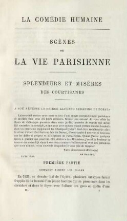 La Comédie humaine. Scènes de la vie parisienne