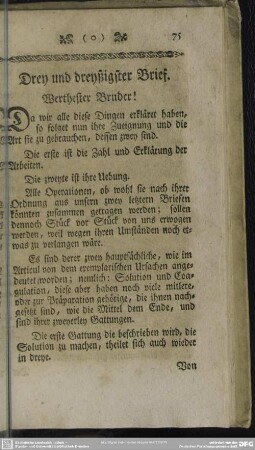 Drey und dreyßigster Brief