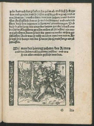 Wie man des hinweg ziehens/ des Ritters und der schönen Magelona/ erfüre ...