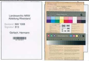 Entnazifizierung Hermann Gerlach , geb. 26.07.1890 (Zollbeamter)