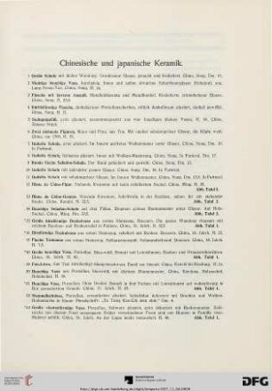 Chinesische und japanische Keramik (Nr. 1-124)