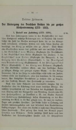 Dritter Zeitraum. Der Niedergang des Deutschen Reiches bis zur großen Kirchentrennung (1273-1517)